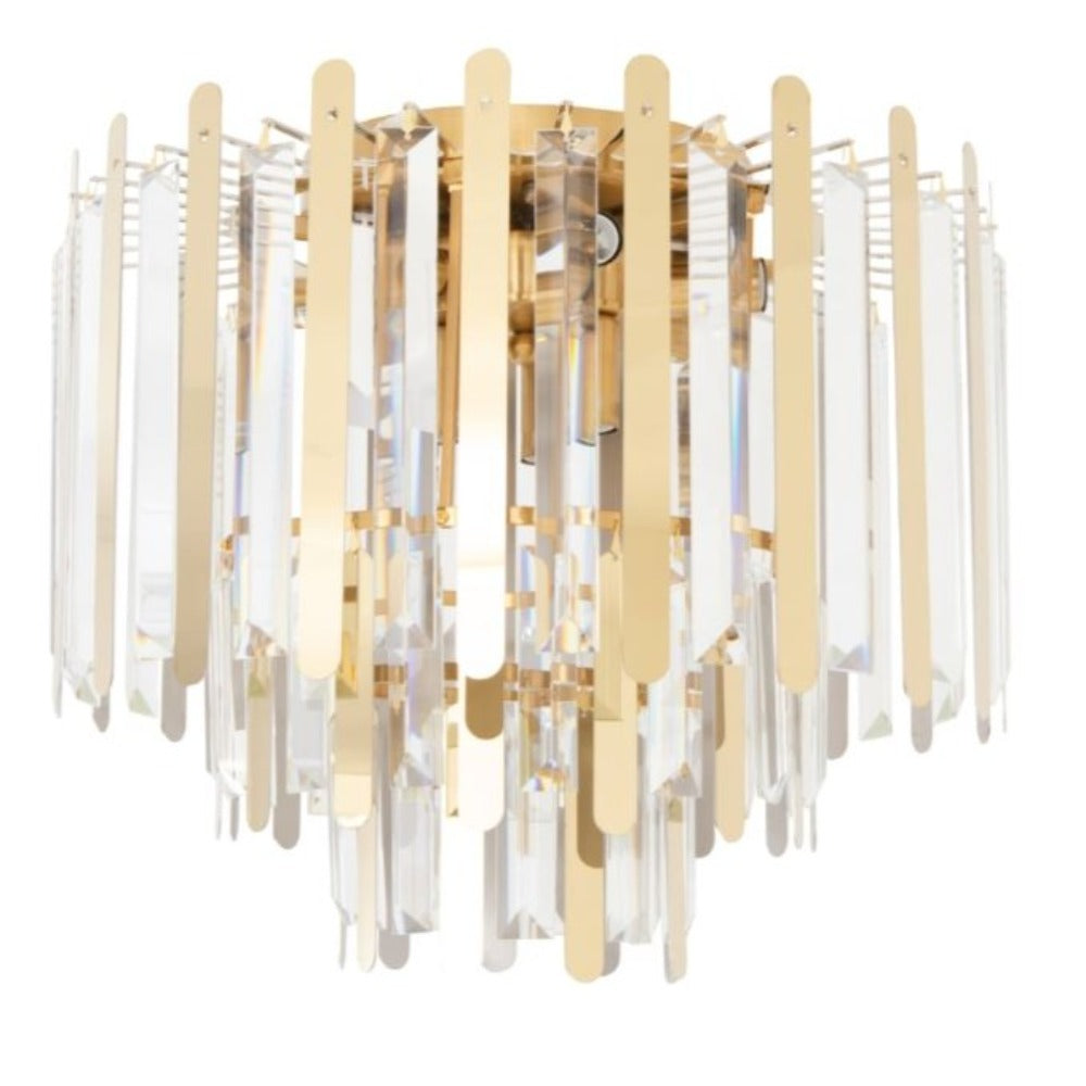 Mabel dia 50cm Flush FittingBrass and glass chandelier-Renaissance Design Studio