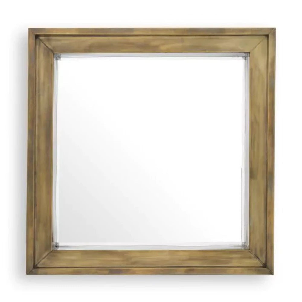 Magenta Vintage Brushed Brass Designer Mirror by Eichholtz-Renaissance Design Studio