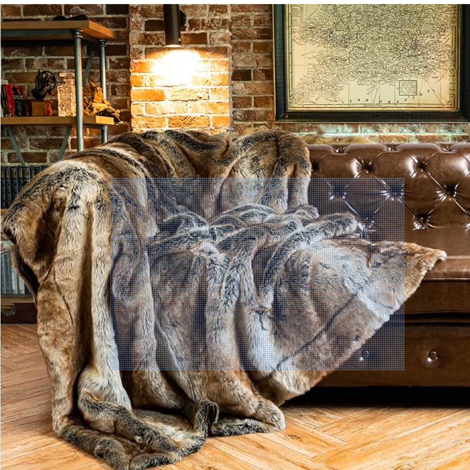 Malini nocturne  large fur throw