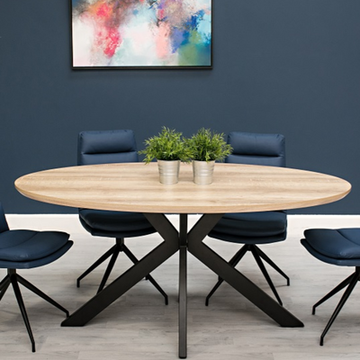 Manchester Oval Table 180cm Grey