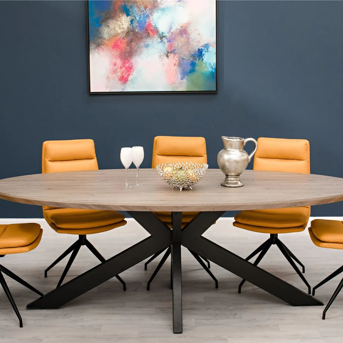 Manchester Oval Table Grey With Smart Top 180cm-Renaissance Design Studio