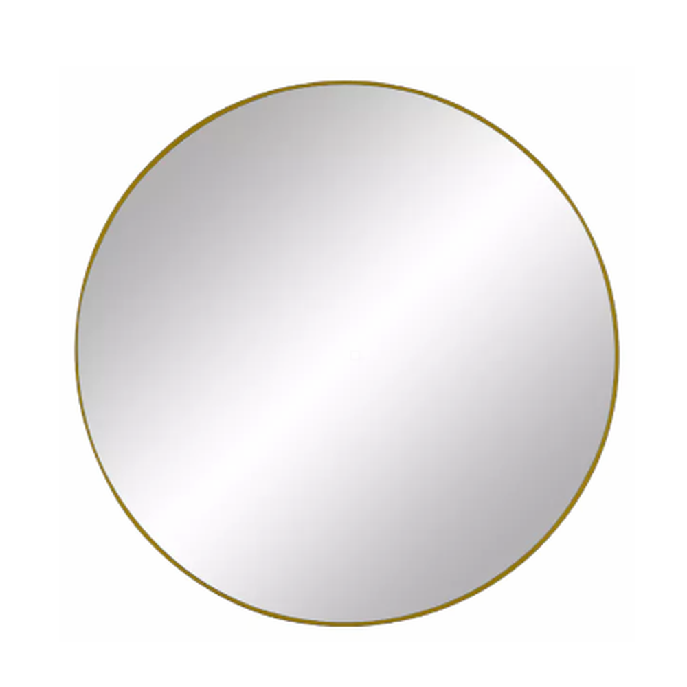 Manhattan Palace Round Minimalist Round Mirror With Slim Frame In Gold-Renaissance Design Studio