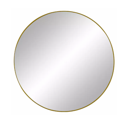 Manhattan Palace Round Minimalist Round Mirror With Slim Frame In Gold-Renaissance Design Studio