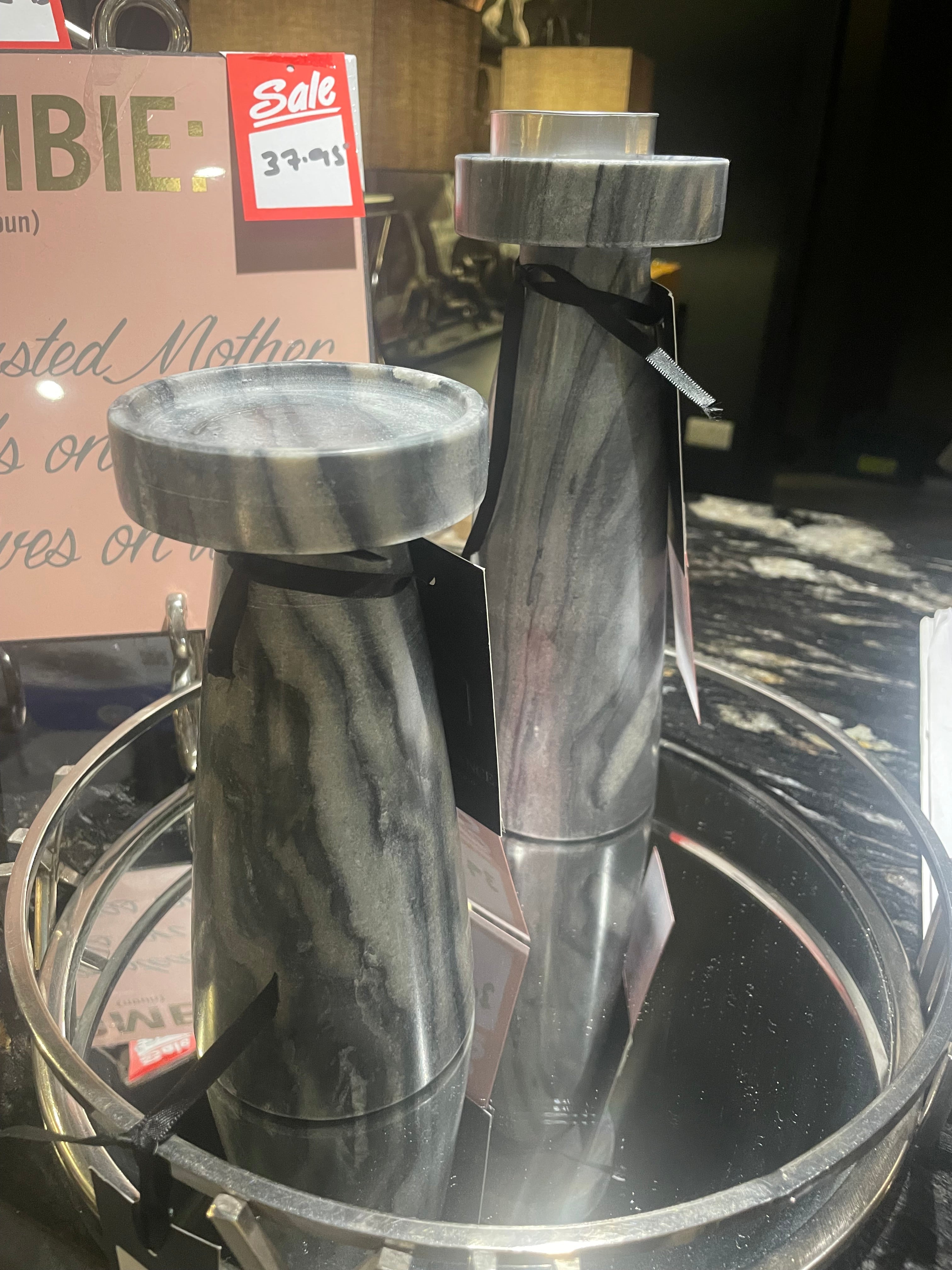 Marble candle holder Priced each reduced-Renaissance Design Studio