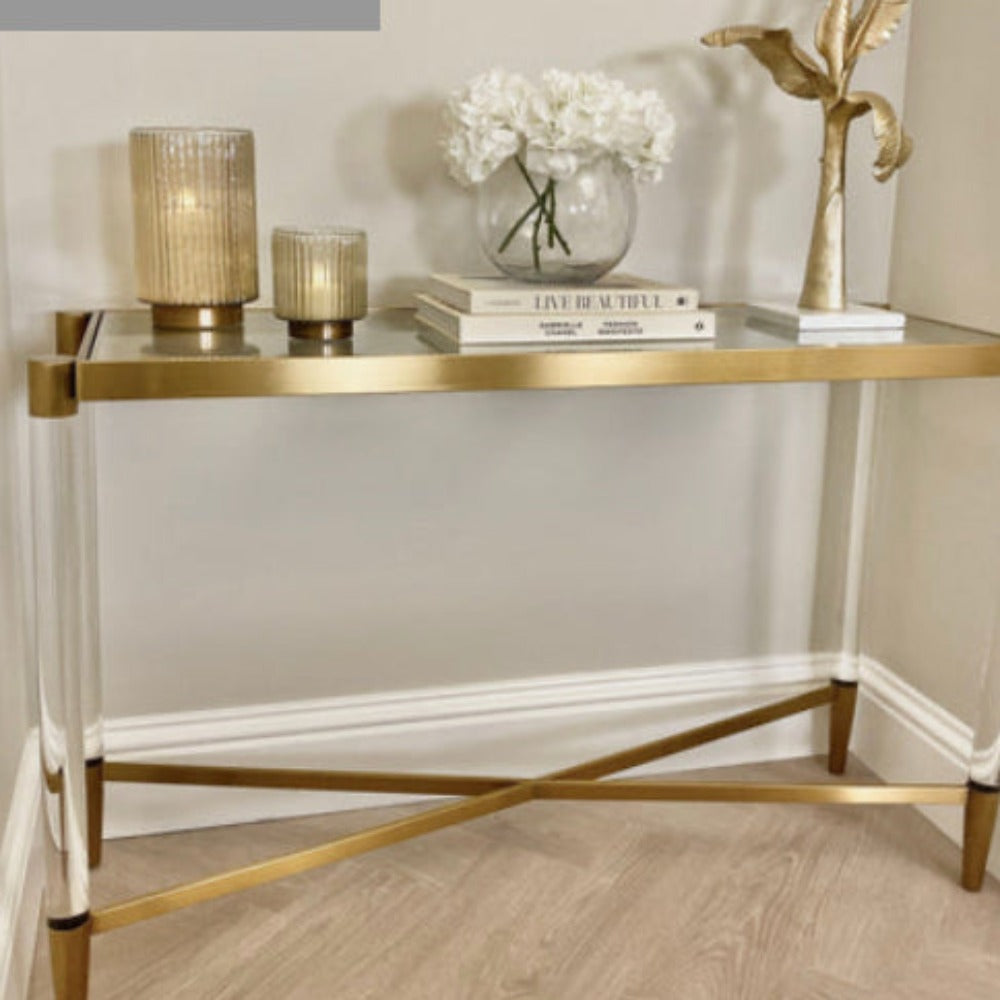Marietta Gold Console Table-Renaissance Design Studio