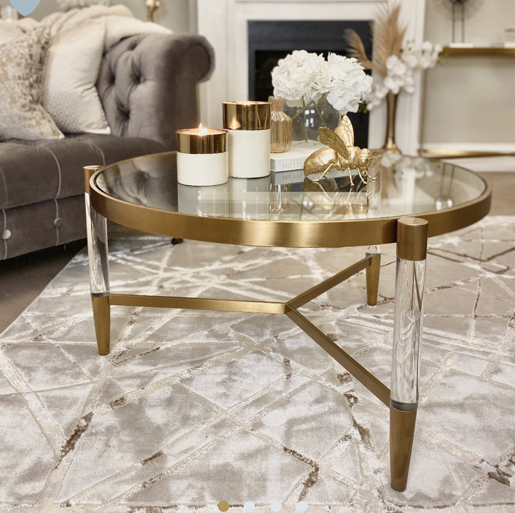 Marietta Gold Console Table-Renaissance Design Studio