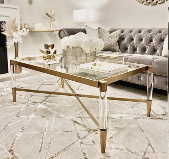 Marietta large designer rectangle coffee table-Coffee Tables-Renaissance Design Studio