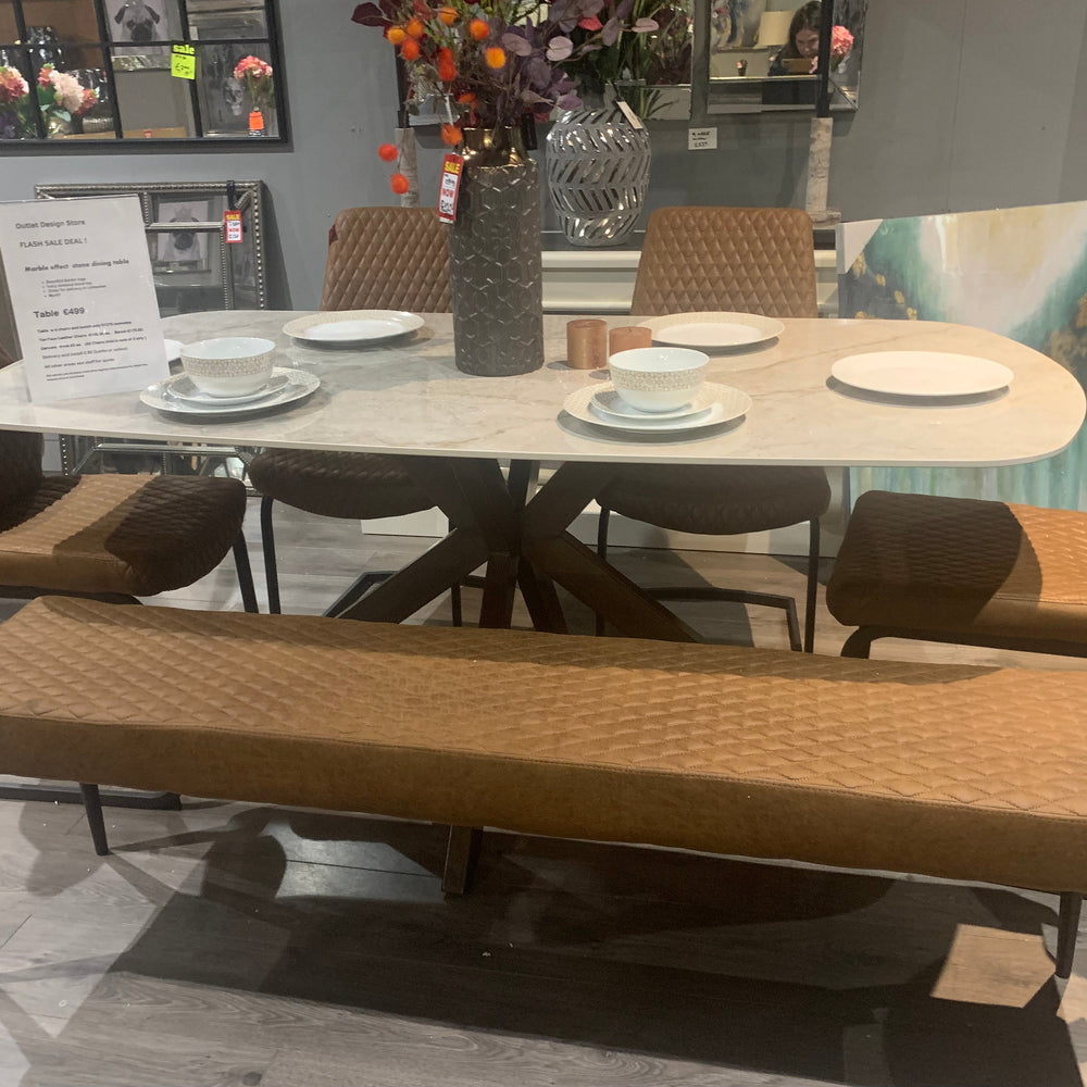 Marin dining table w marble effect top 180 cm and spider leg