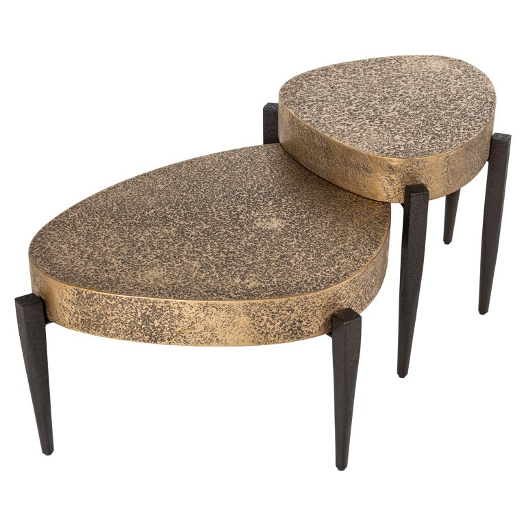 Marquee. nest of coffee tables  with distressed finish
