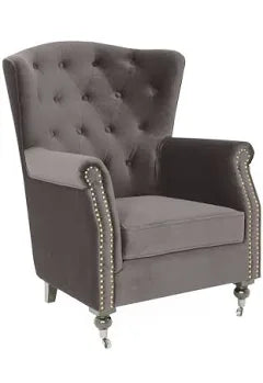 Marseilles armchair and footstool in Grey-Armchair and footstool-Renaissance Design Studio