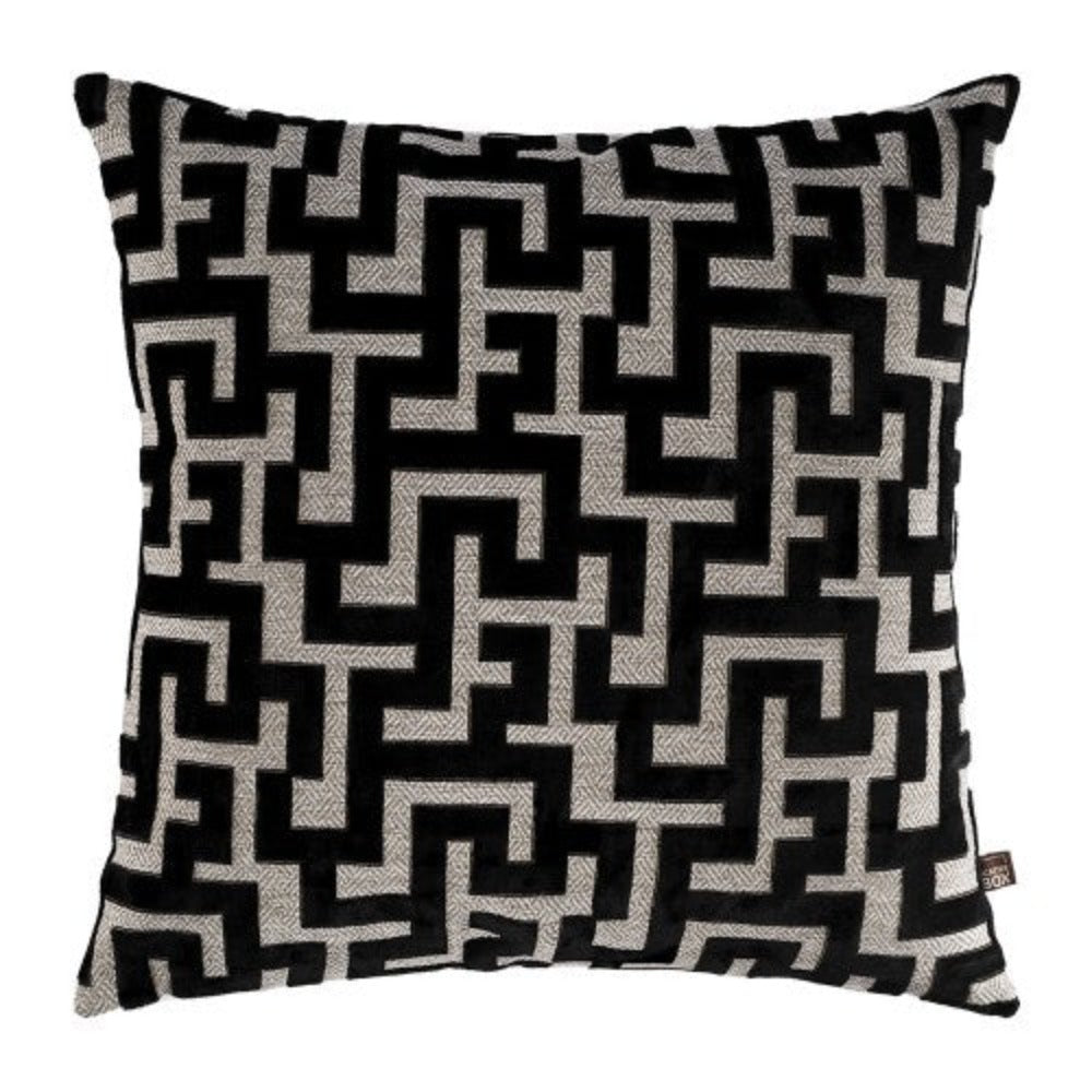 Maze Cushion Black Feather filled-Renaissance Design Studio