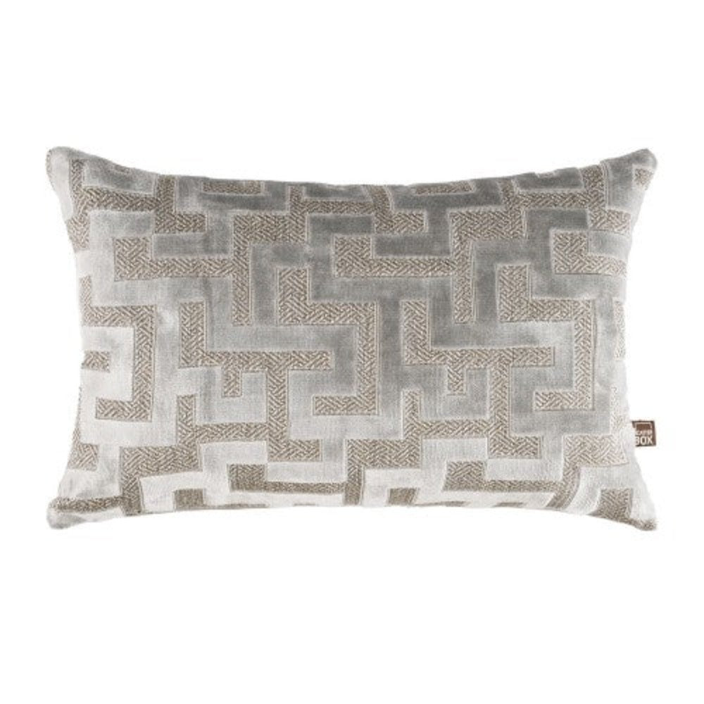 Maze Cushion Silver designer cushions feather filled-Chair & Sofa Cushions-Renaissance Design Studio