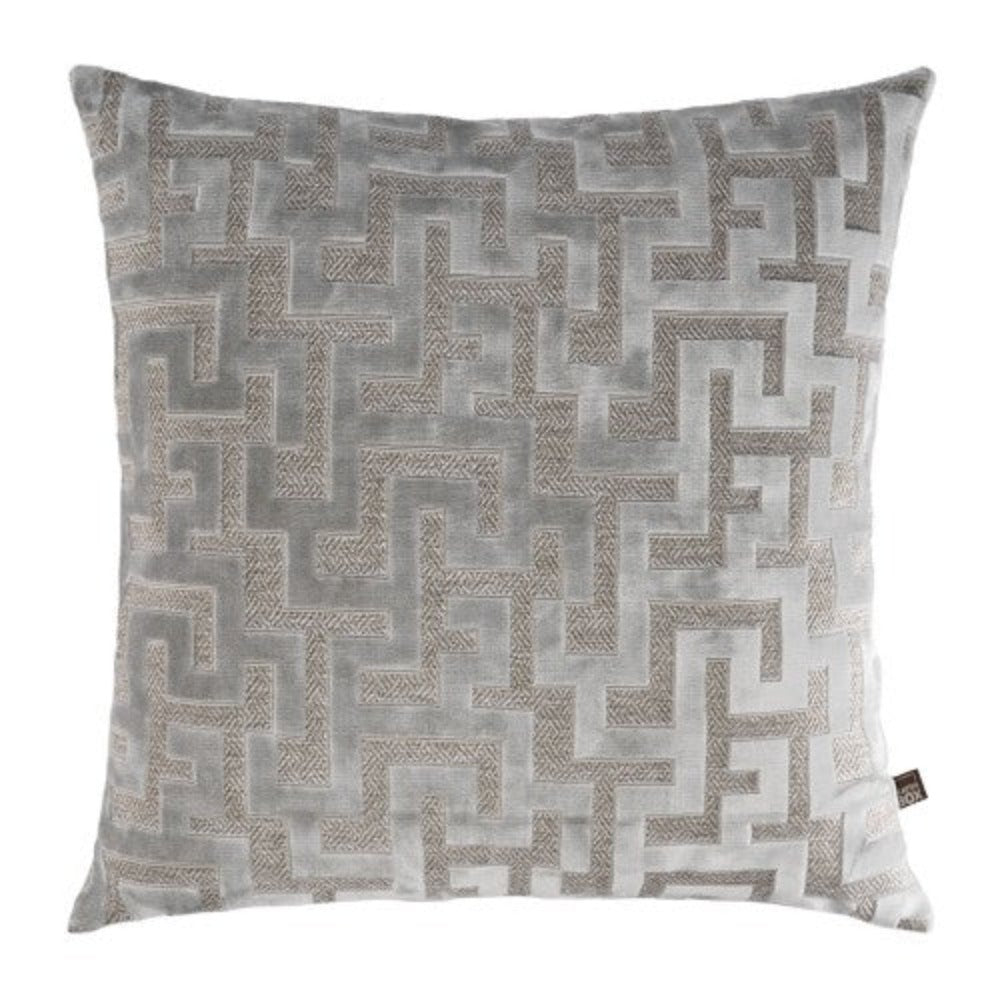 Maze Cushion Silver designer cushions feather filled-Chair & Sofa Cushions-Renaissance Design Studio