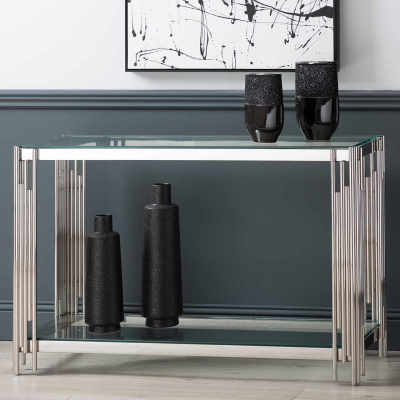 Medina Cohen  tubular console table chrome  reduced last one