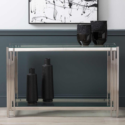 Medina Cohen  tubular console table chrome  reduced last one
