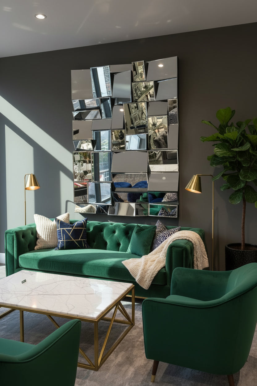 Medina Earthquake Mirror. 120 x 80 cm reduced nett clearance-Renaissance Design Studio