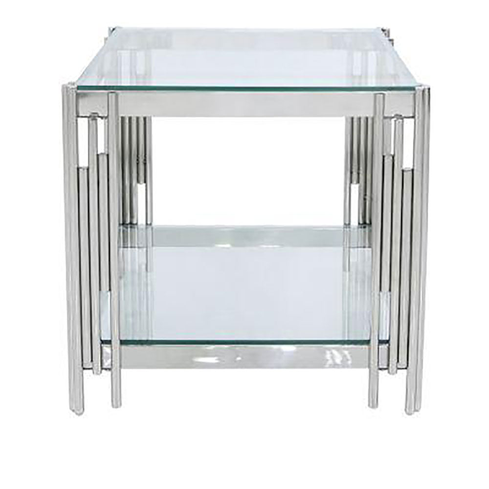 Medina Tube Side Table with Shelf-Renaissance Design Studio