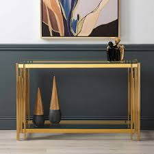 Medina tubular console table gold or chrome  reduced