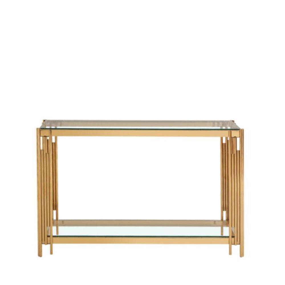 Medina tubular console table gold or chrome  reduced