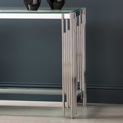 Medina tubular console table gold or chrome  reduced