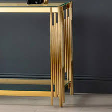 Medina tubular console table gold or chrome  reduced