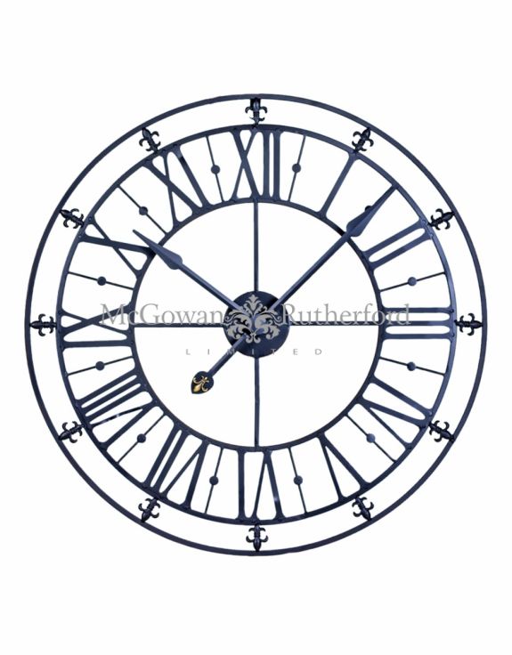MEDIUM BLACK IRON SKELETON WALL CLOCK-Renaissance Design Studio