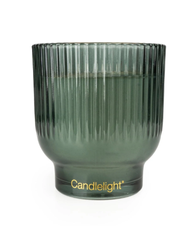 Medium Ridged Footed Glass Candle - Pear Tree & Bay Leaf-Renaissance Design Studio