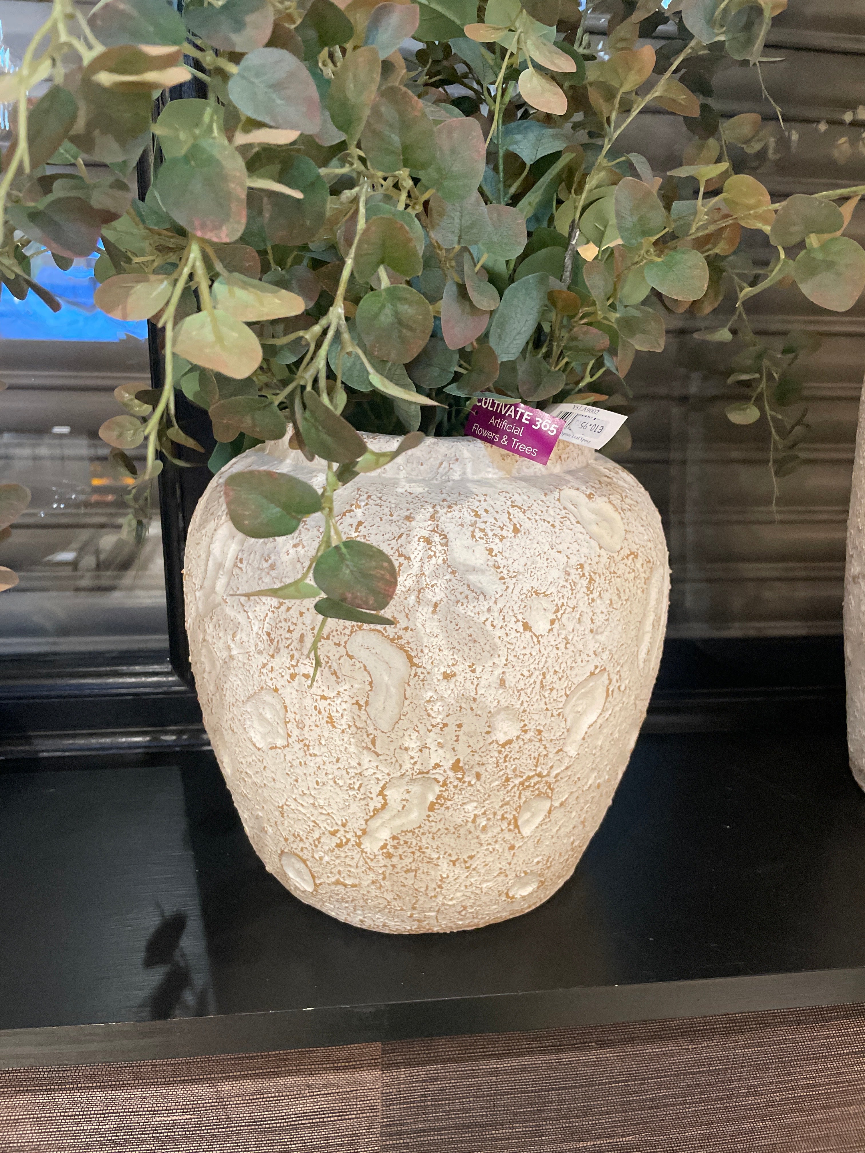 Medium vase in antiqued white look 31 x 31 cm-Renaissance Design Studio