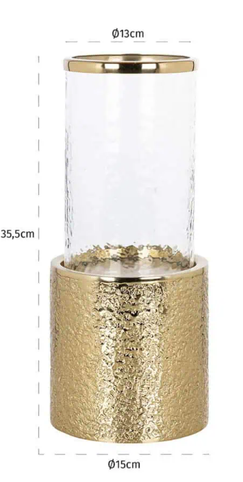 Megan Gold & Glass Hurricane - In 2 Sizes-Renaissance Design Studio