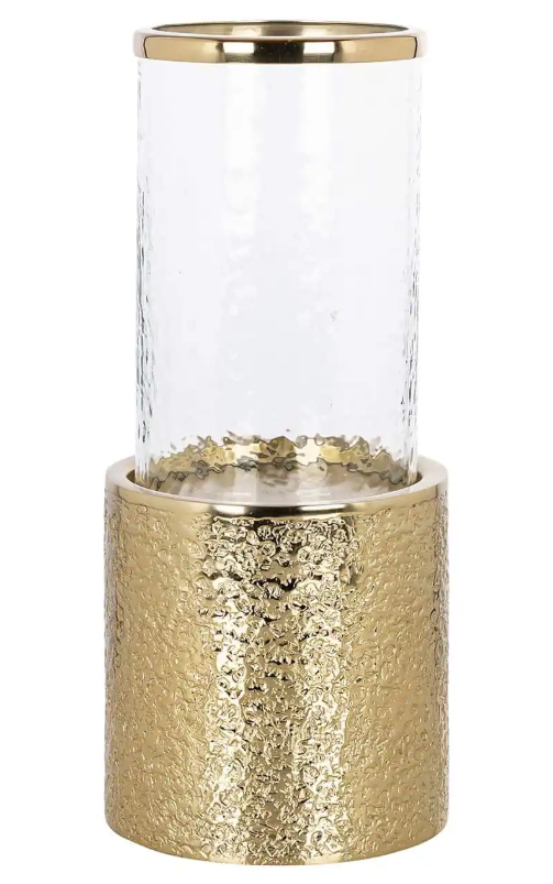 Megan Gold & Glass Hurricane - In 2 Sizes-Renaissance Design Studio