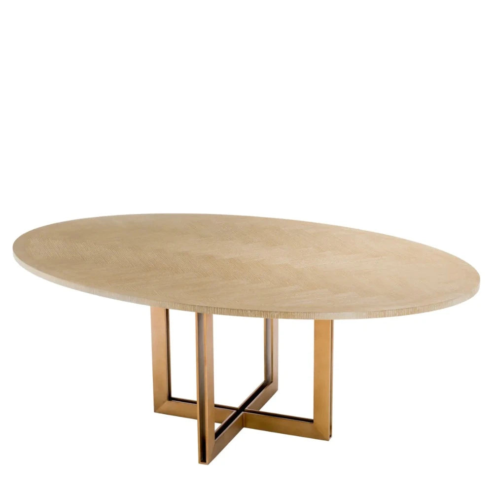 Melchior Designer Oval Dining Table by Eichholtz