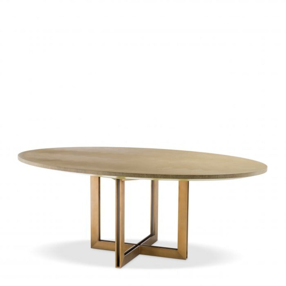 Melchior Designer Oval Dining Table by Eichholtz