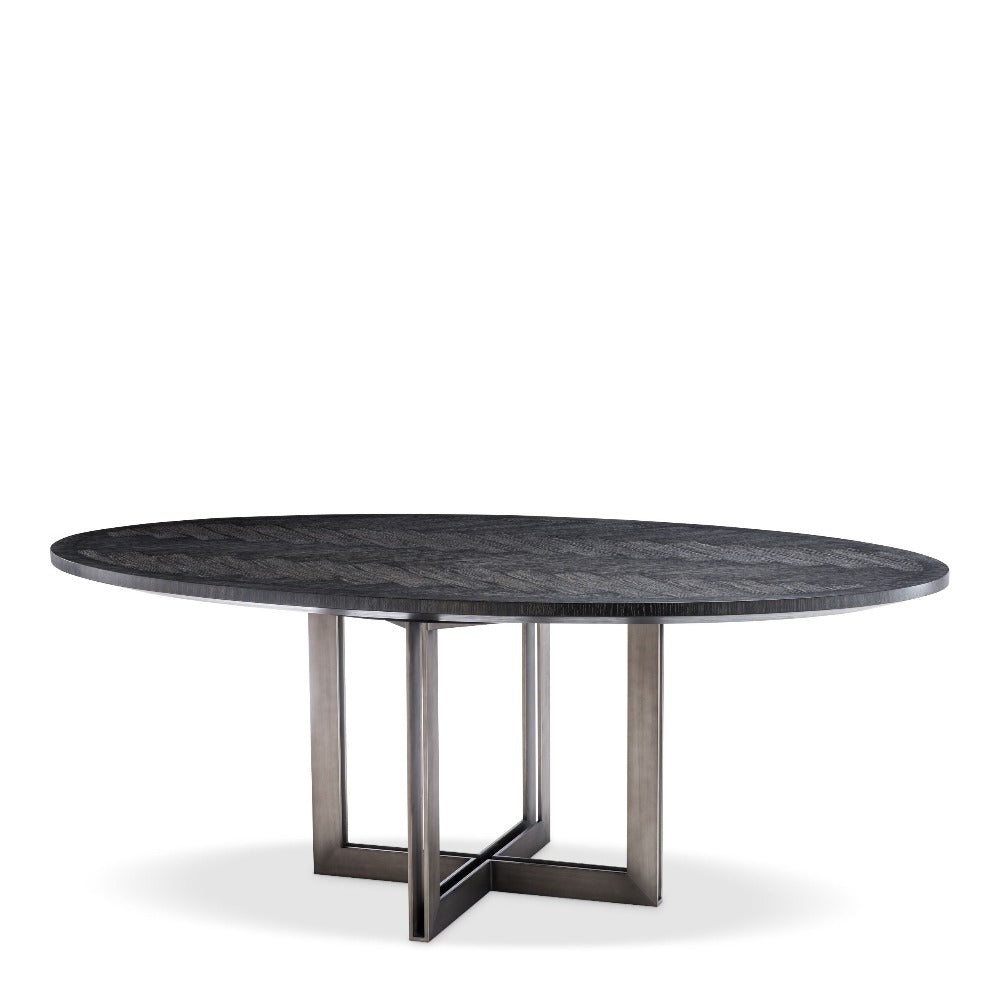 Melchior Designer Oval Dining Table by Eichholtz