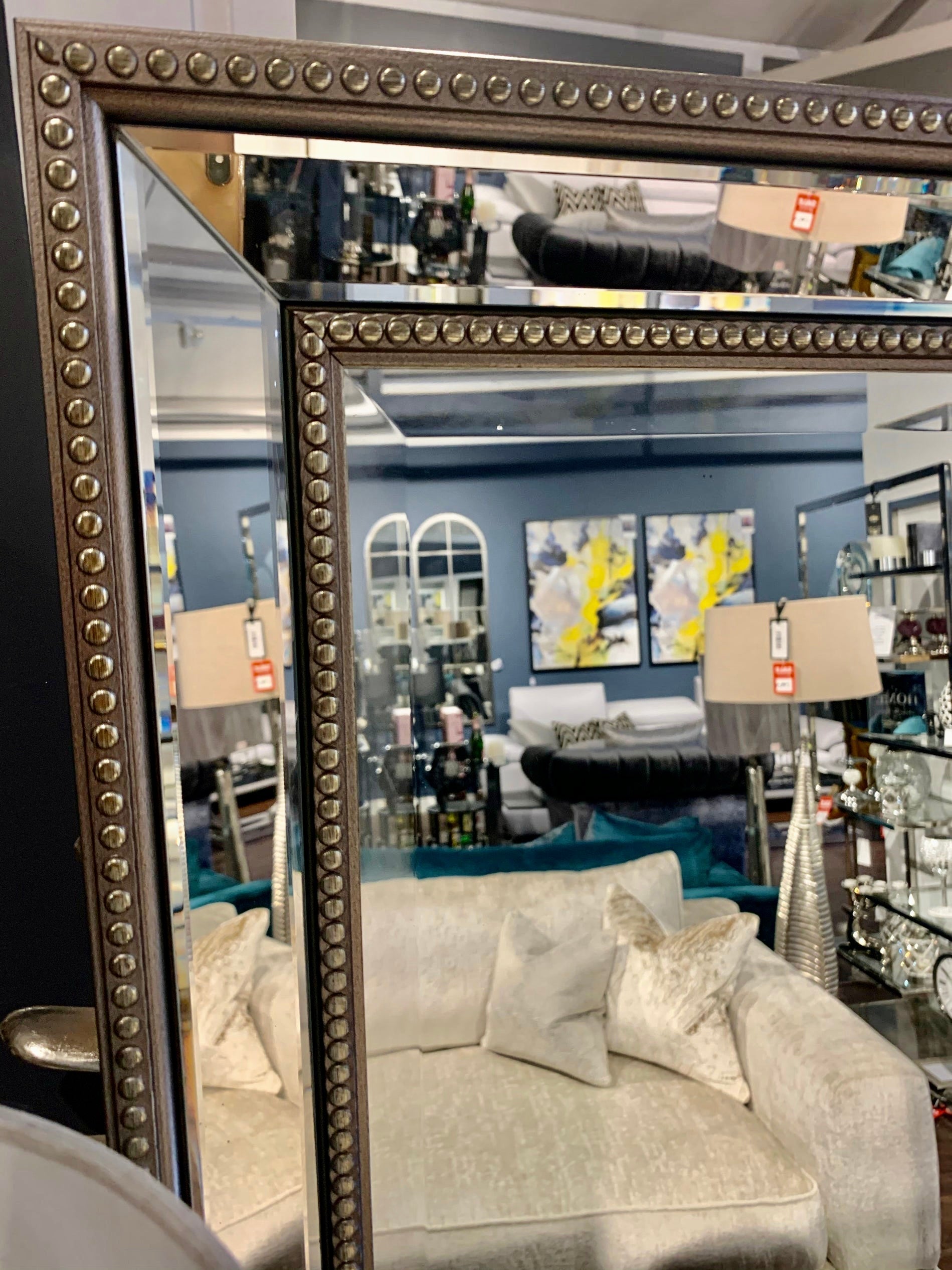 Mercer beaded mirror 2 sizes-Renaissance Design Studio