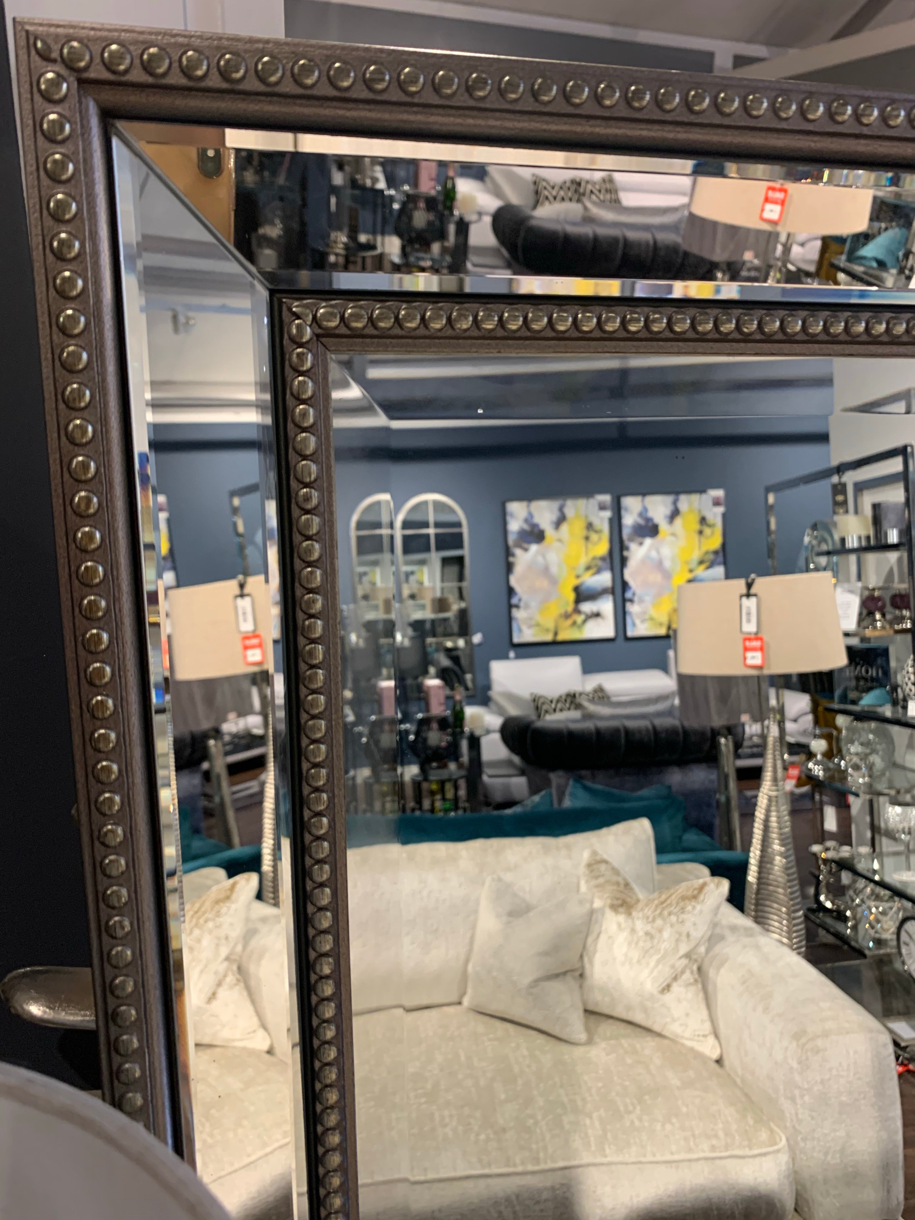 Mercer Beaded Mirror Large - Reduced to clear-Renaissance Design Studio