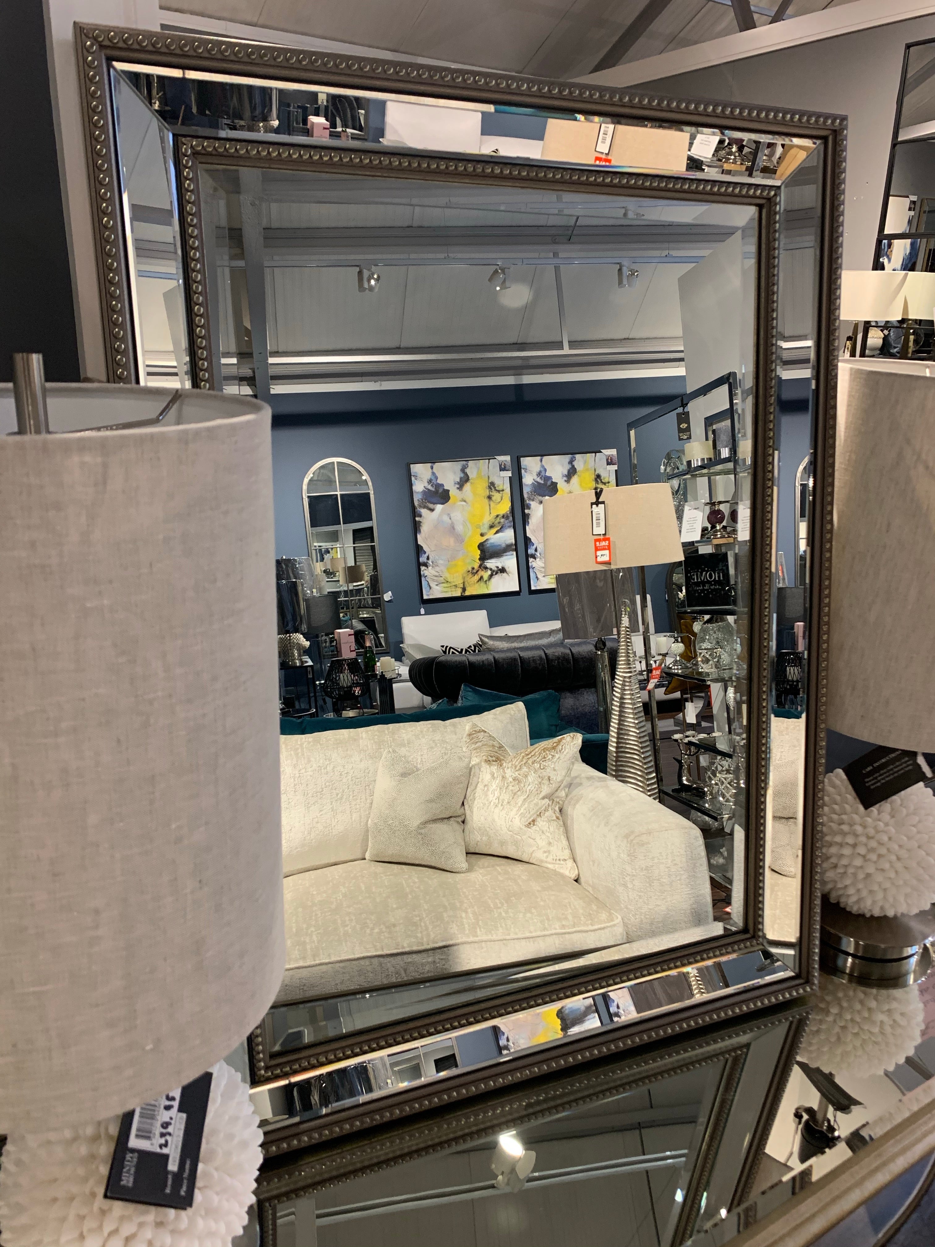 Mercer Beaded Mirror Large - Reduced to clear-Renaissance Design Studio