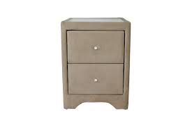 Mink covered bedside cabinet locker-BEDSIDE CABINET-Renaissance Design Studio