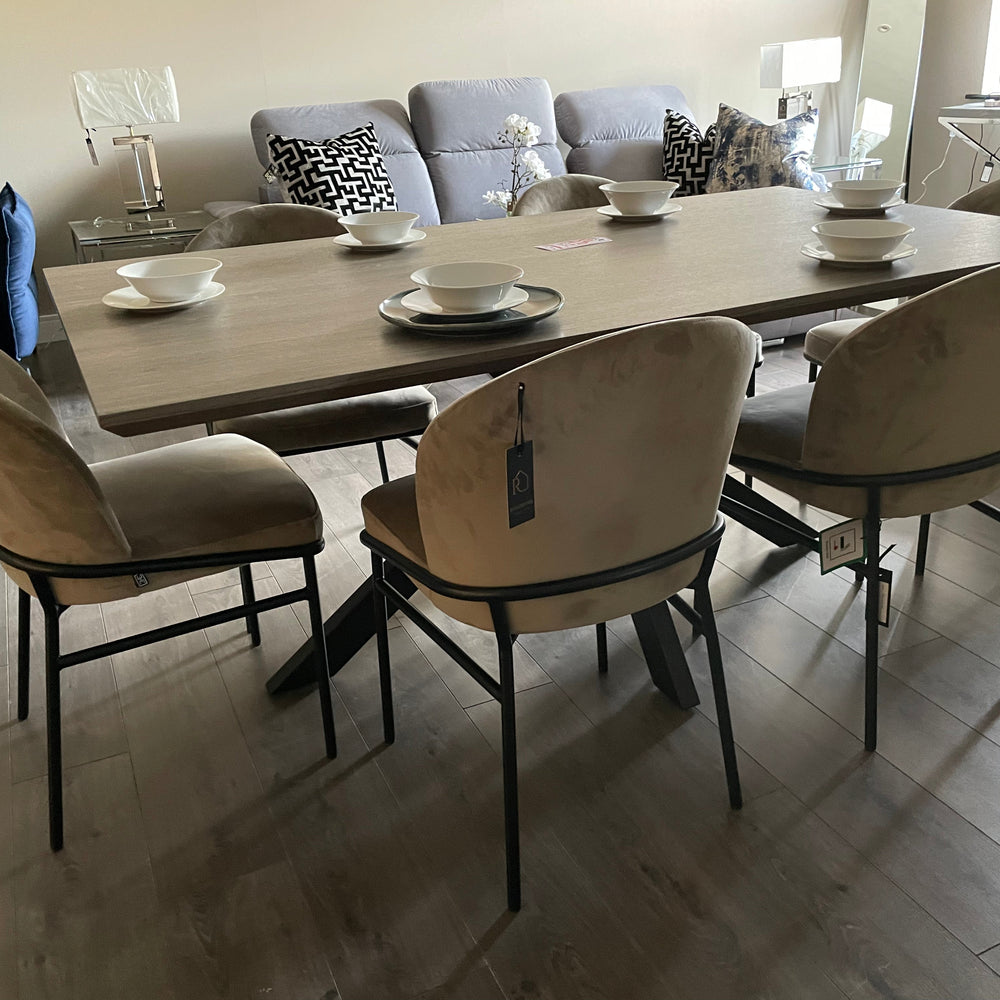 Mirabeau Rectangle  extending Dining Table with extra wide smart top
