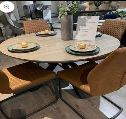 Mirabeau round dining table fixed top or extending