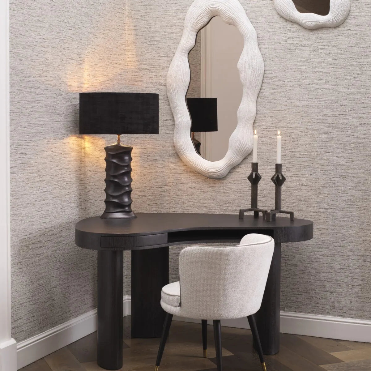 Mirror Genta L White by Eichholtz ex showroom-Renaissance Design Studio