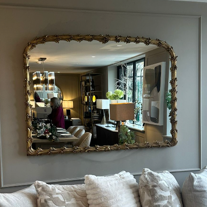 Mirror Guinevere Antiqued Gold Leaf by Eichholtz Ex Showroom Last One & Sold As Seen-Renaissance Design Studio