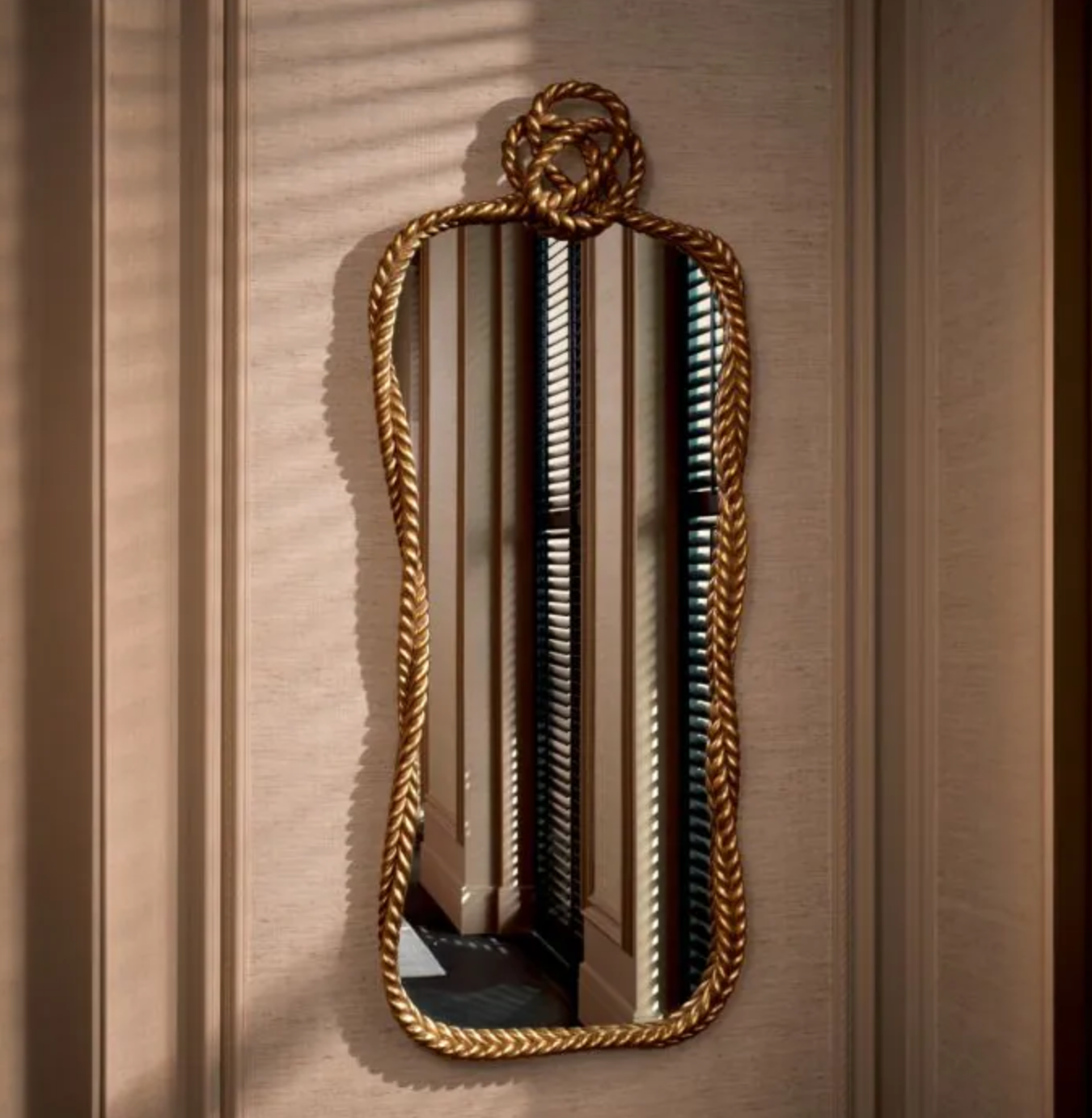 Mirror Vincenso L Antiqued gold leaf by Eichholtz reduced ex showroom-Renaissance Design Studio
