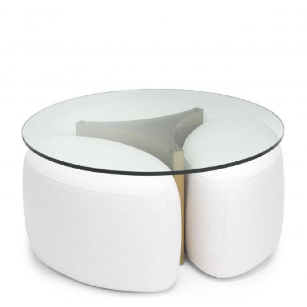 Modus coffee table with 3 oval stools by Eichholtz