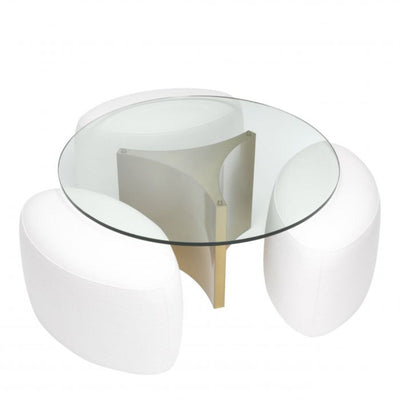 Modus coffee table with 3 oval stools by Eichholtz