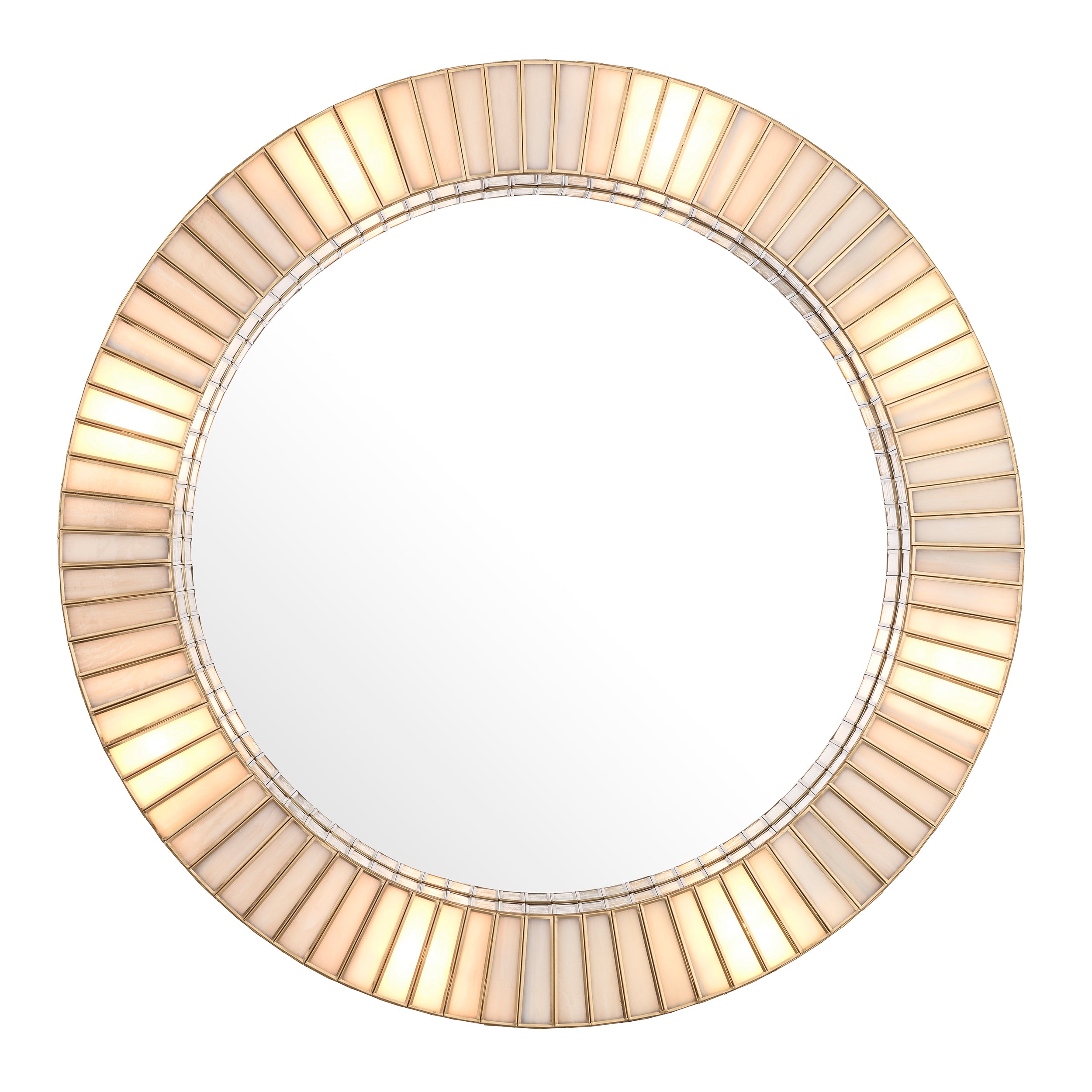 Monari Round Mirror by Eichholtz in antique brass-Renaissance Design Studio