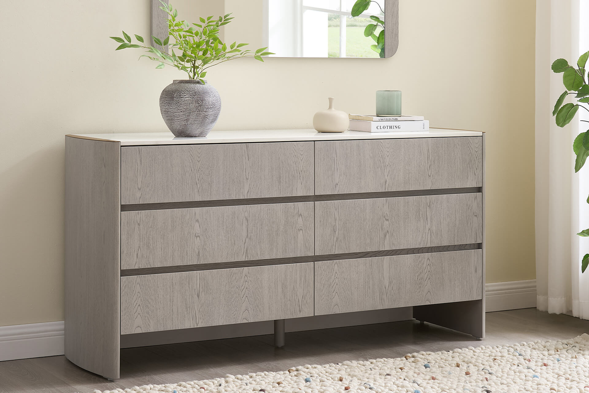 Mondi 6 Drawer Dressing Chest Washed Oak-Renaissance Design Studio