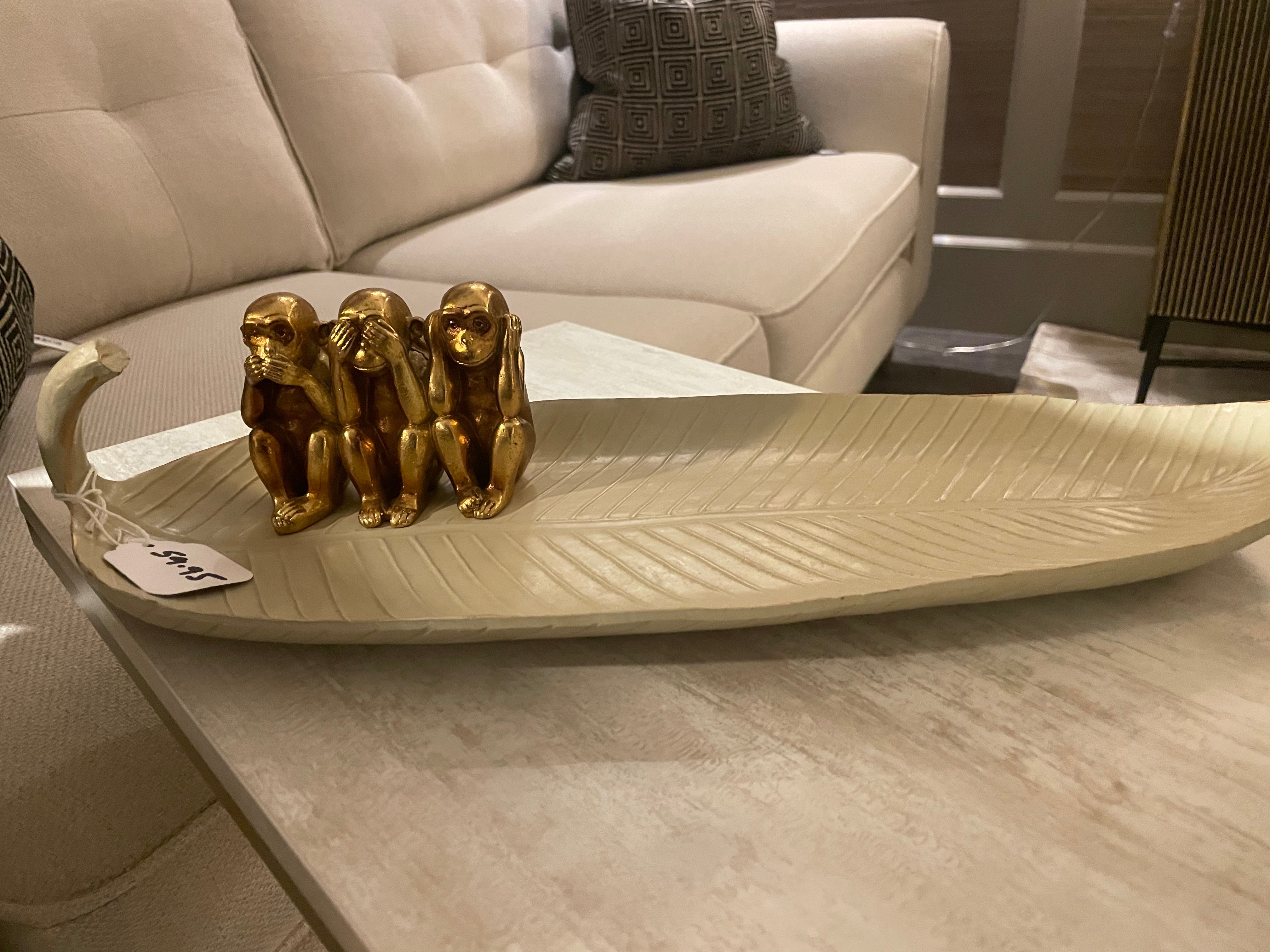 Monkeys on a leaf sculpture-Renaissance Design Studio