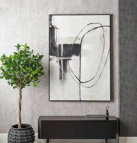 Monochrome Large Abstract Art - Reduced To Clear-Renaissance Design Studio
