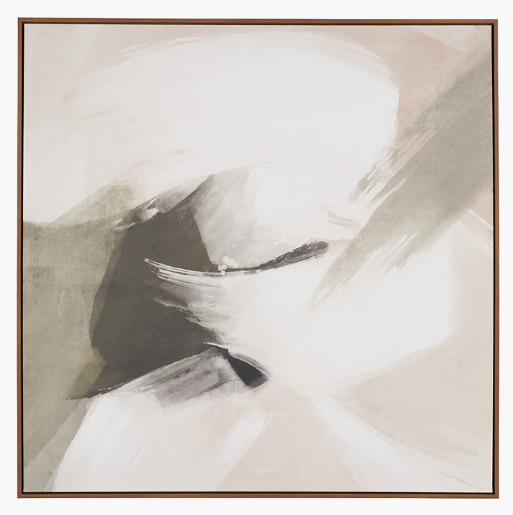 Monochrome Square Abstract Canvas-Renaissance Design Studio