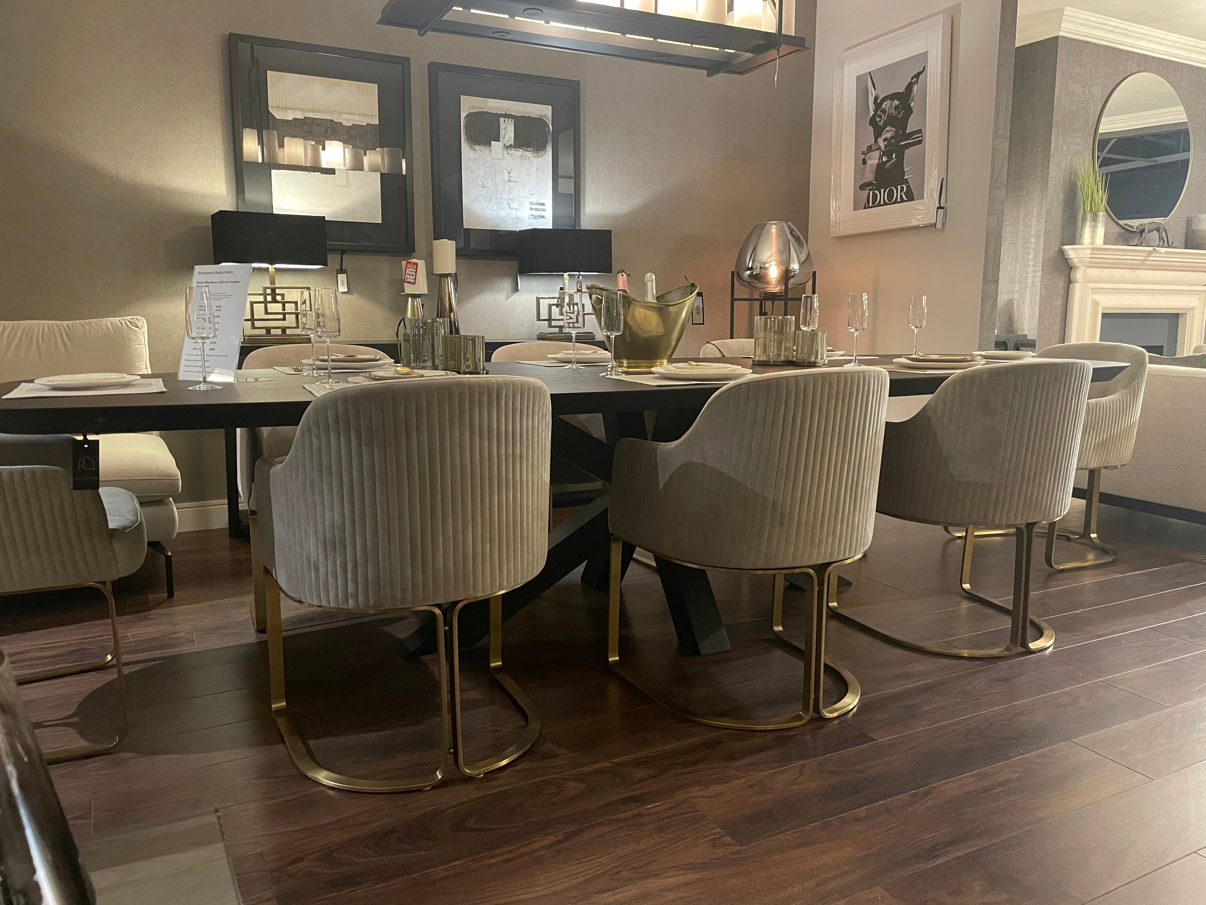 Monterey Whalebone extra width bespoke dining table with spider leg-Renaissance Design Studio